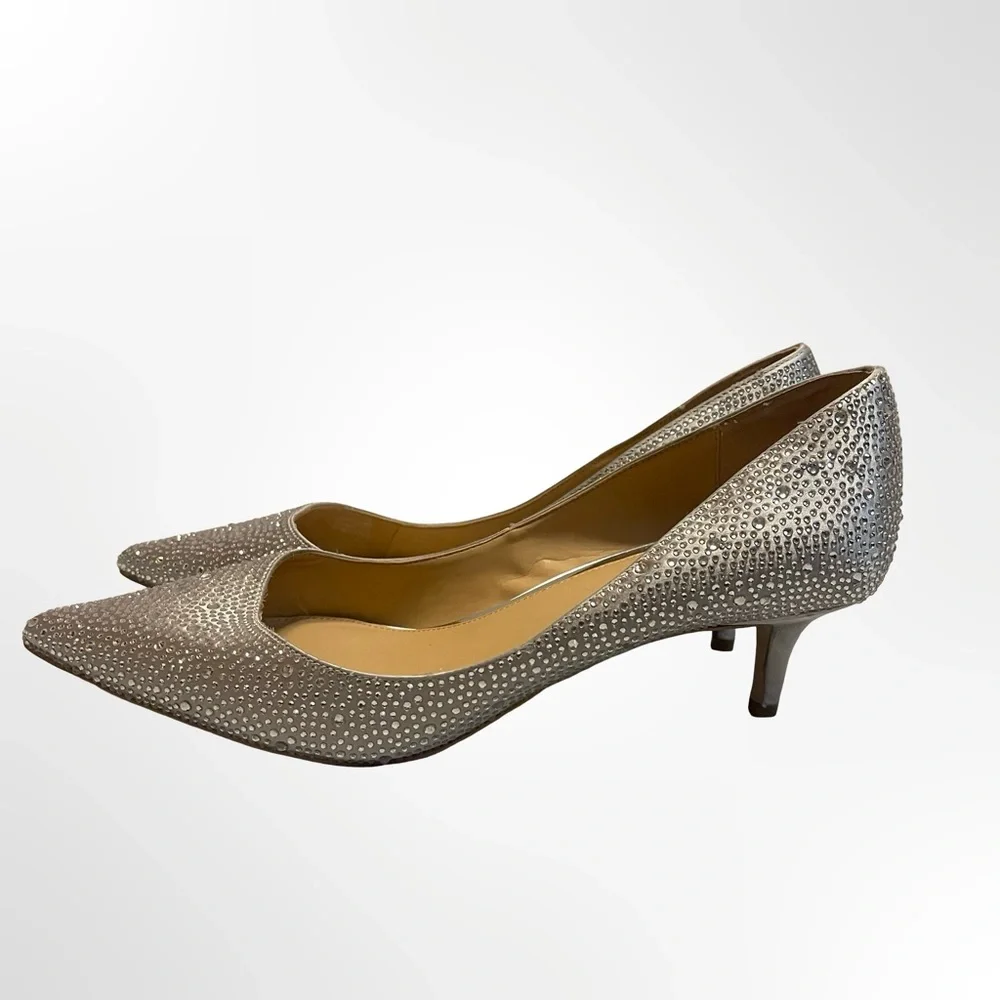 Badgley Mischka  Rhinestone Pointed-Toe Pumps in size 11 - Picture 5 of 9
